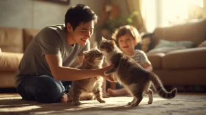 گربه و سرپرست در حال تعامل – همراه پت ۱۴۰۴