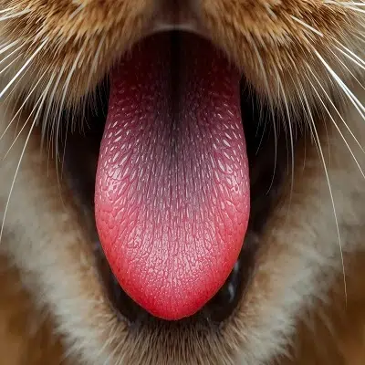 زبان صورتی گربه با پاپیلا